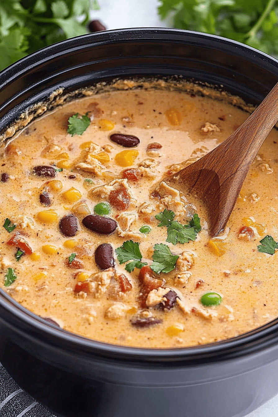 Crack Chicken Chili slice on plate showing perfect texture and swirl pattern