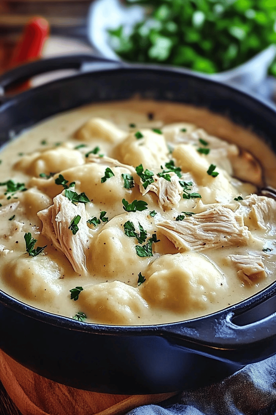 Cracker Barrel Chicken and Dumplings Recipe slice on plate showing perfect texture and swirl pattern