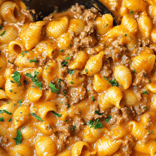 Creamy Beef and Shells