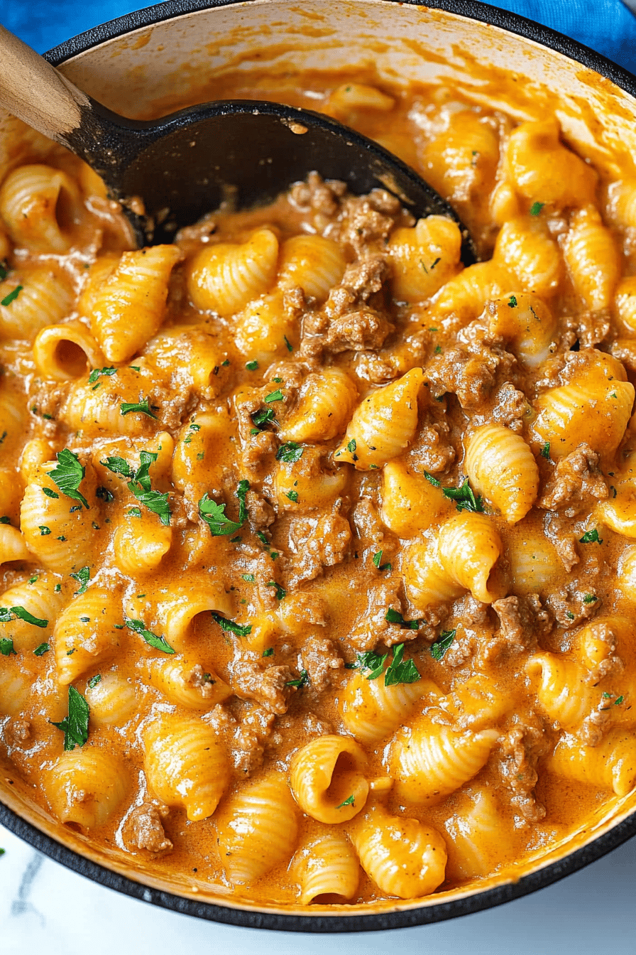 Creamy Beef and Shells