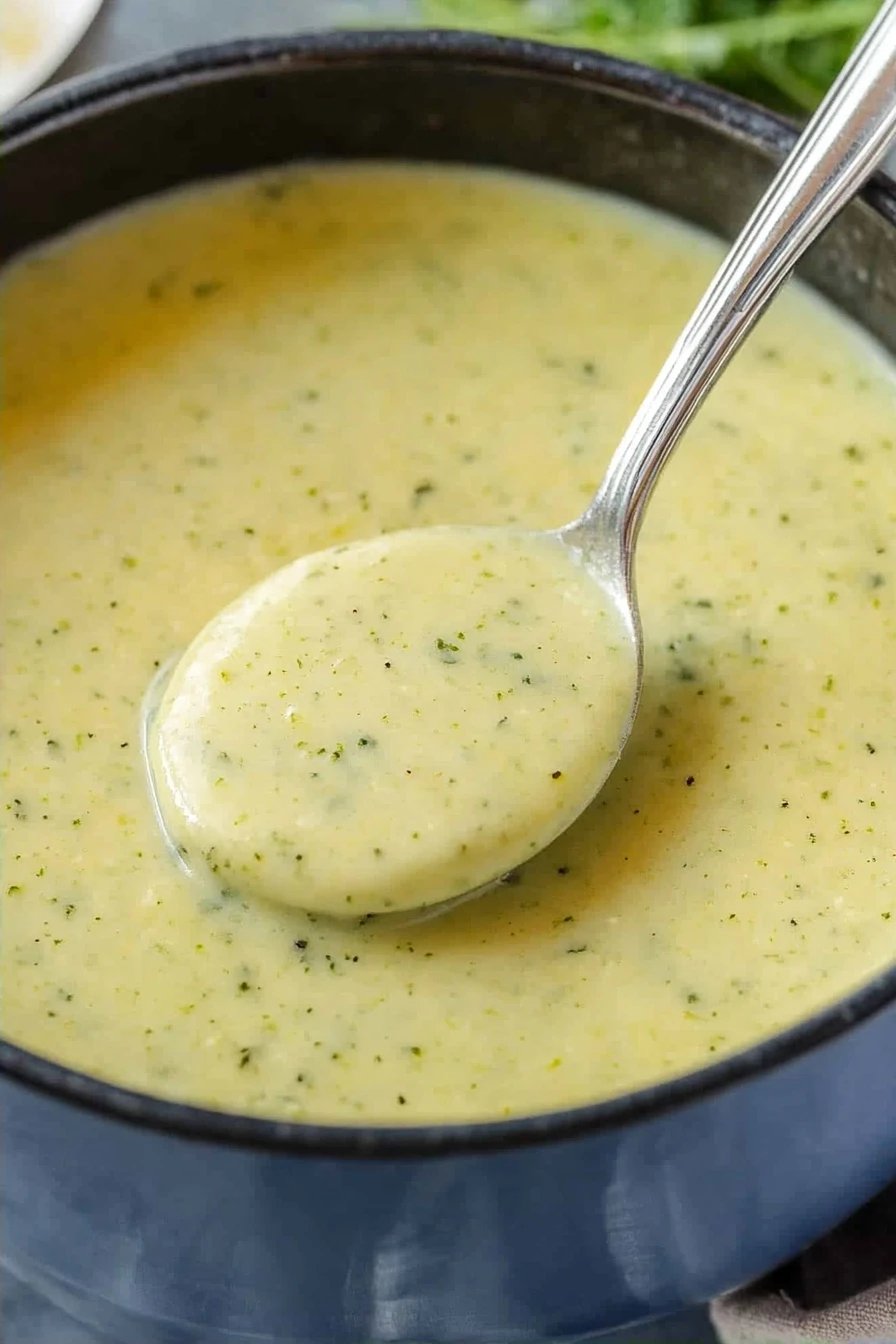 Creamy Zucchini Soup Recipe final dish beautifully presented and ready to serve
