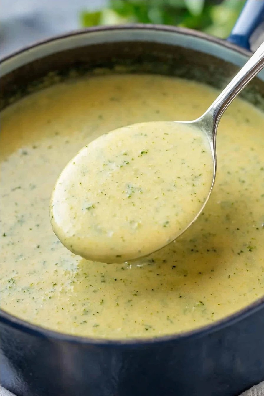 Creamy Zucchini Soup Recipe slice on plate showing perfect texture and swirl pattern