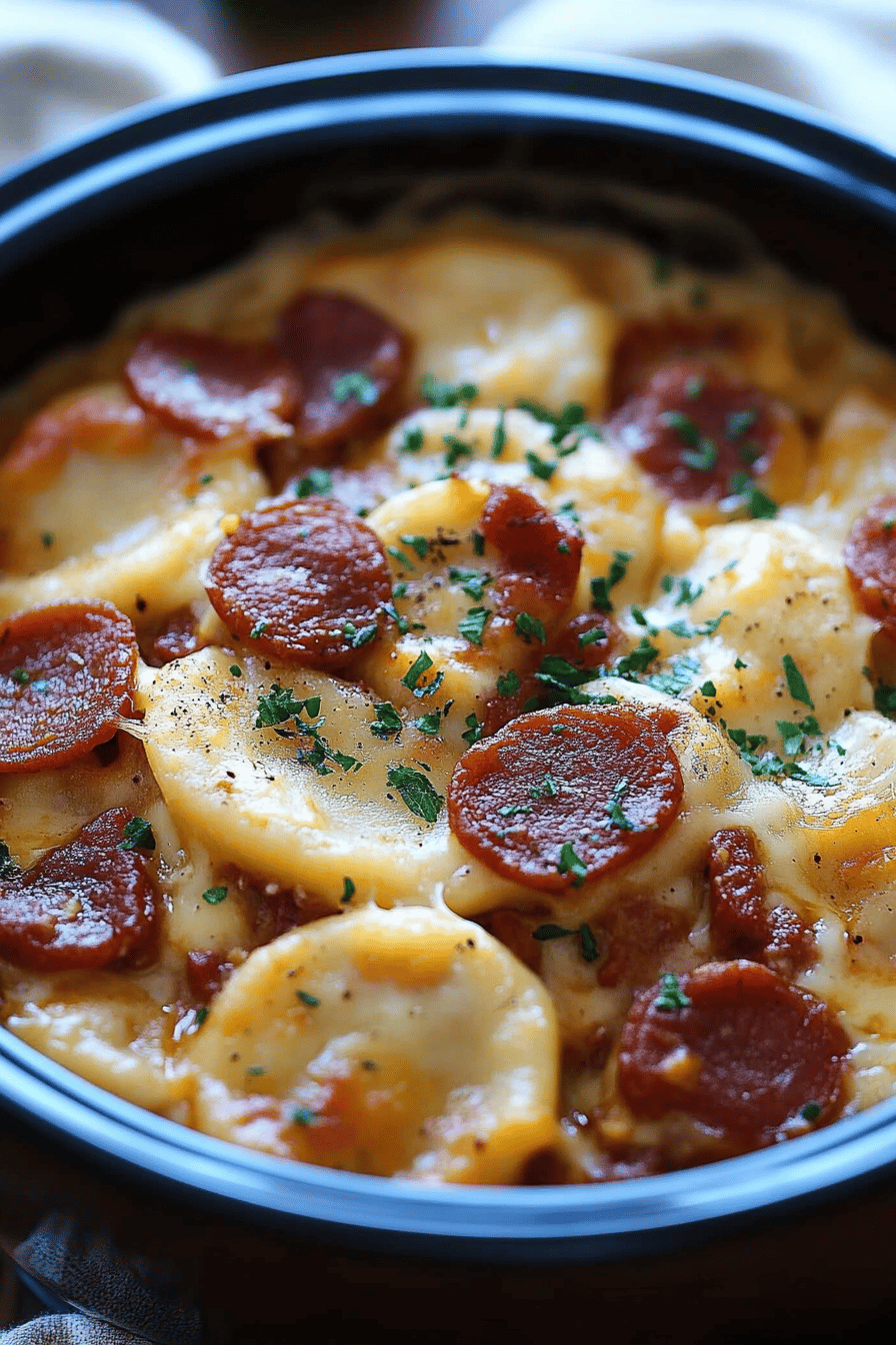 Crock-Pot Pierogi Casserole slice on plate showing perfect texture and swirl pattern