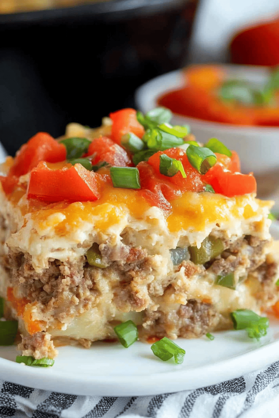 Crockpot Breakfast Casserole Recipe ingredients organized and measured on kitchen counter