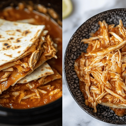 Crockpot Queso Chicken Quesadillas