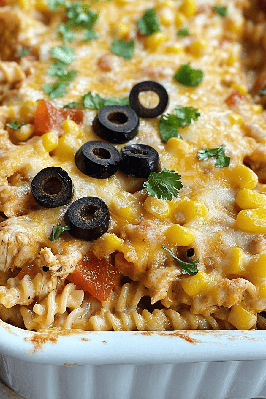 Fiesta Chicken Casserole slice on plate showing perfect texture and swirl pattern
