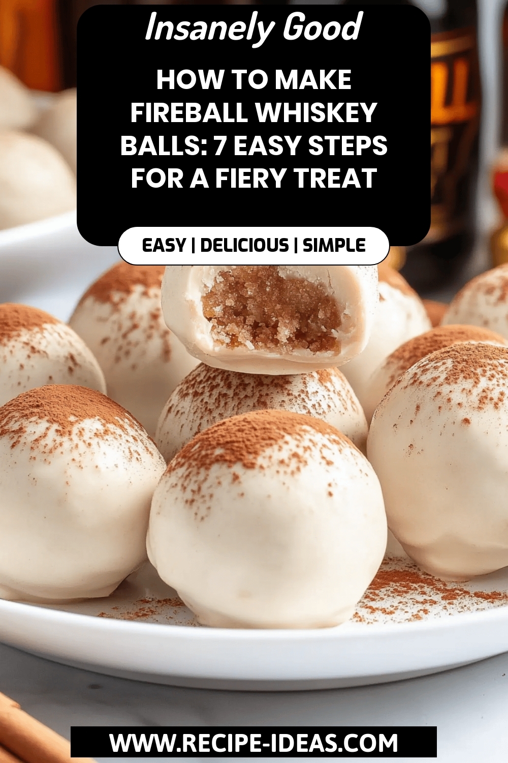 Fireball Whiskey Balls final dish beautifully presented and ready to serve