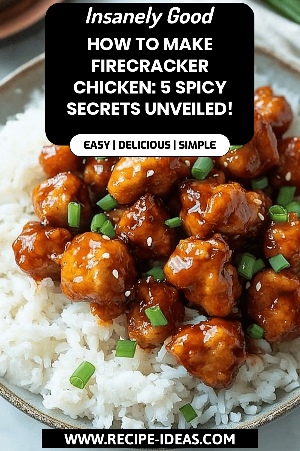 Firecracker Chicken Recipe final dish beautifully presented and ready to serve