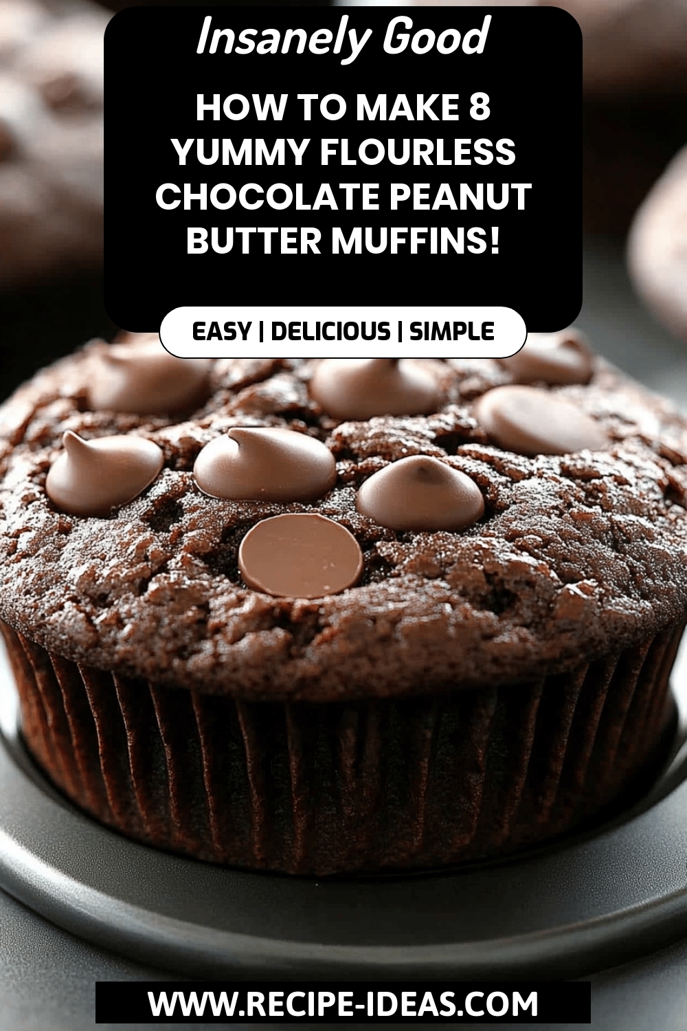 Flourless Chocolate Peanut Butter Muffins final dish beautifully presented and ready to serve