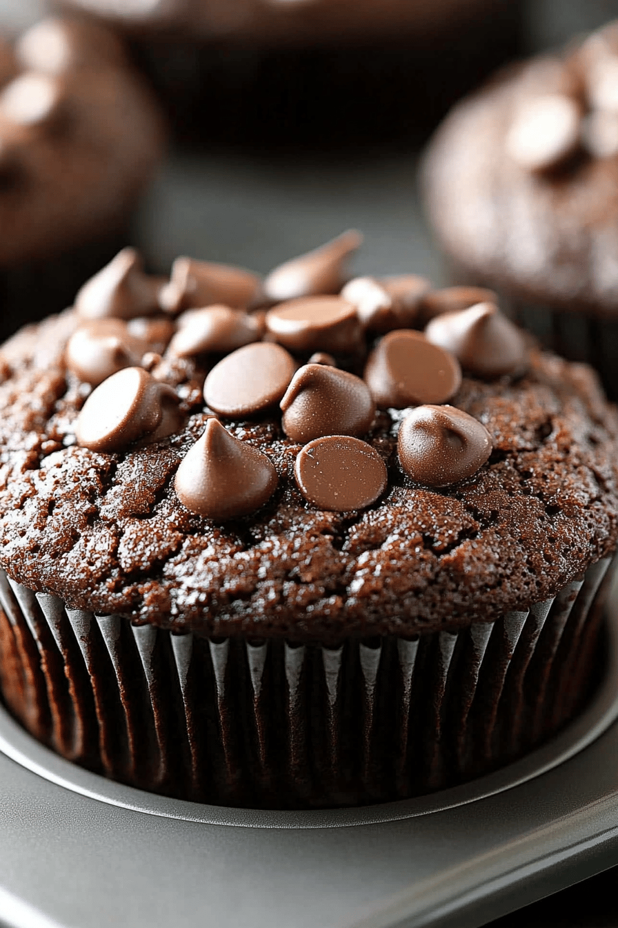Flourless Chocolate Peanut Butter Muffins ingredients organized and measured on kitchen counter