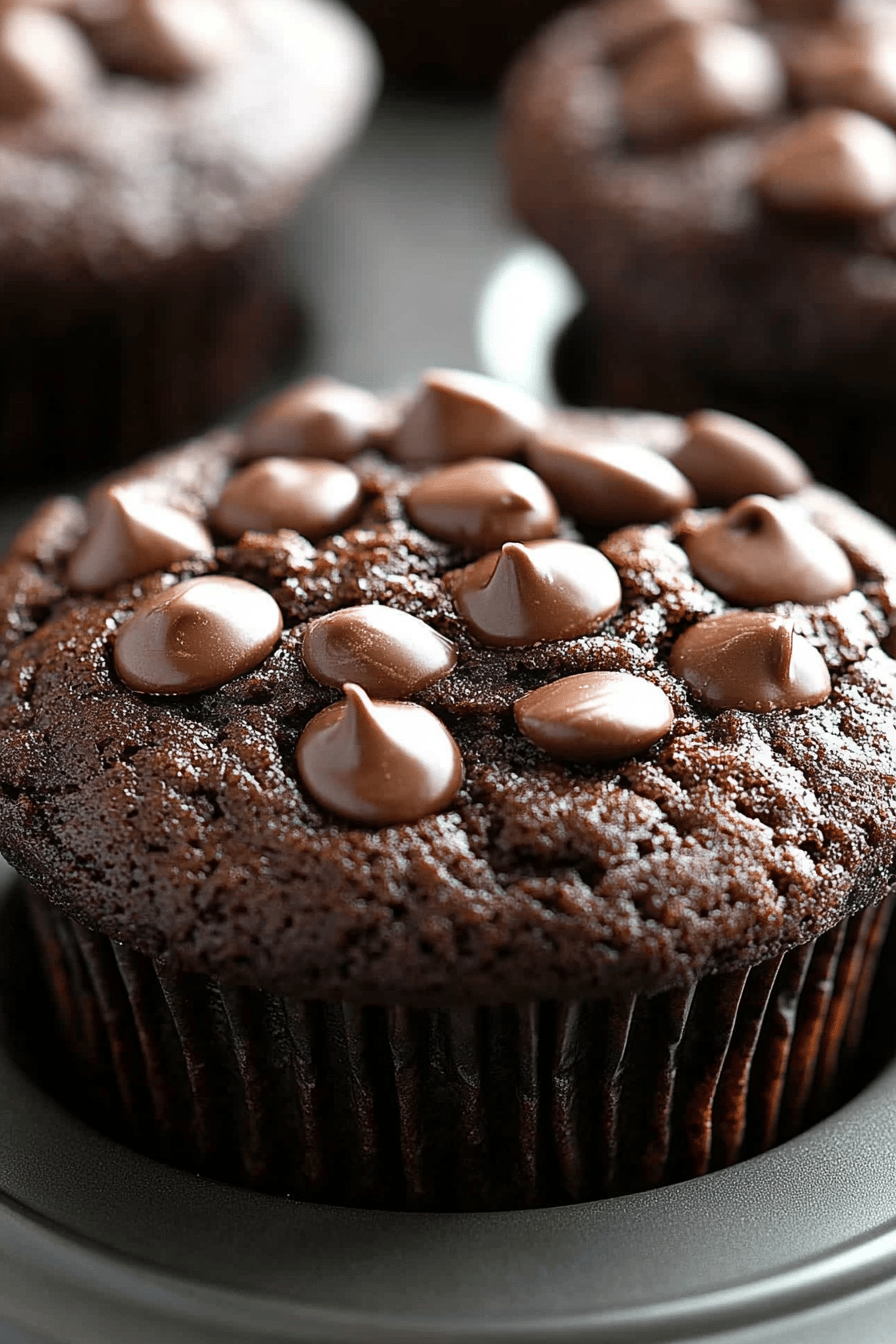 Flourless Chocolate Peanut Butter Muffins