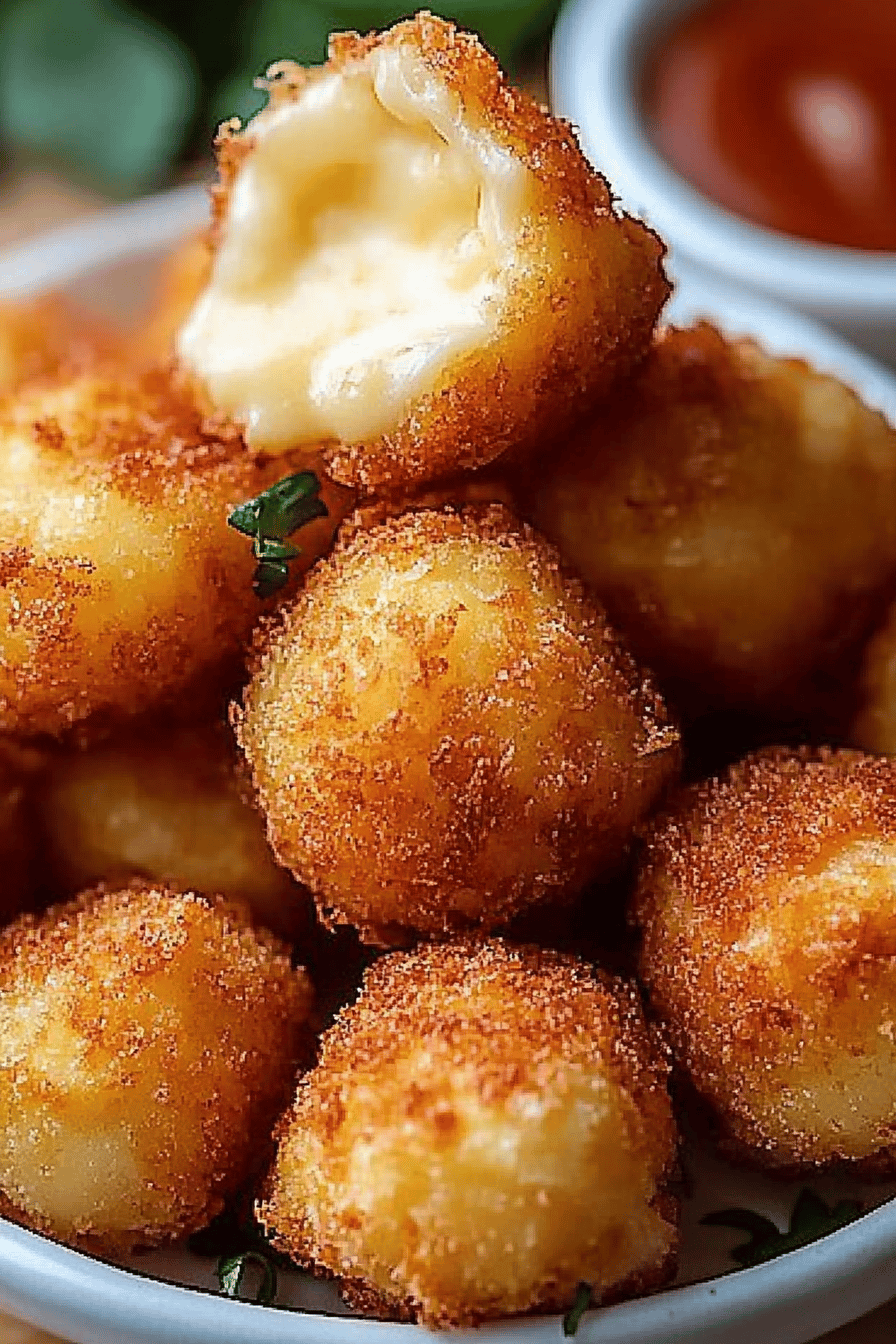 Fried Cheese Bites ingredients organized and measured on kitchen counter