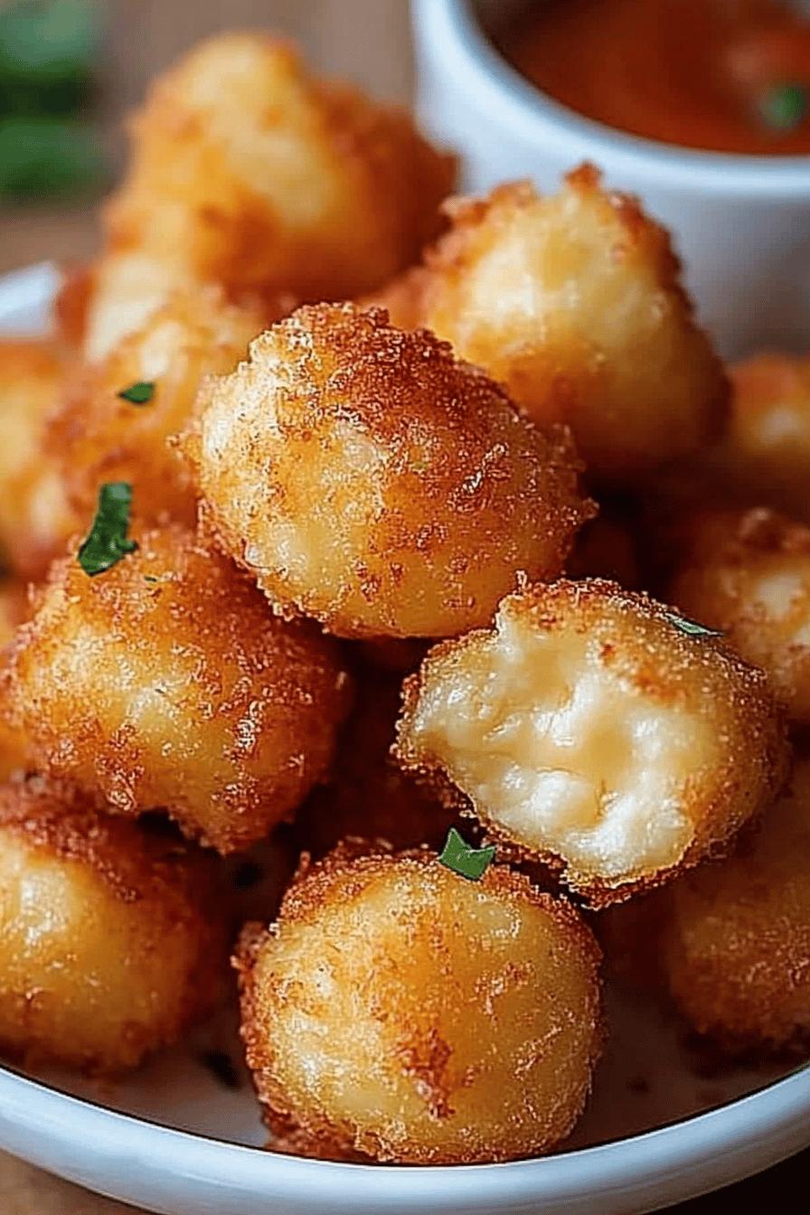 Fried Cheese Bites final dish beautifully presented and ready to serve
