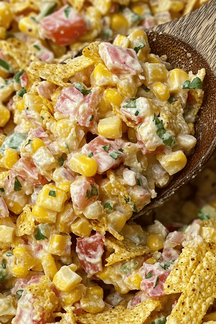 Fritos Corn Salad final dish beautifully presented and ready to serve