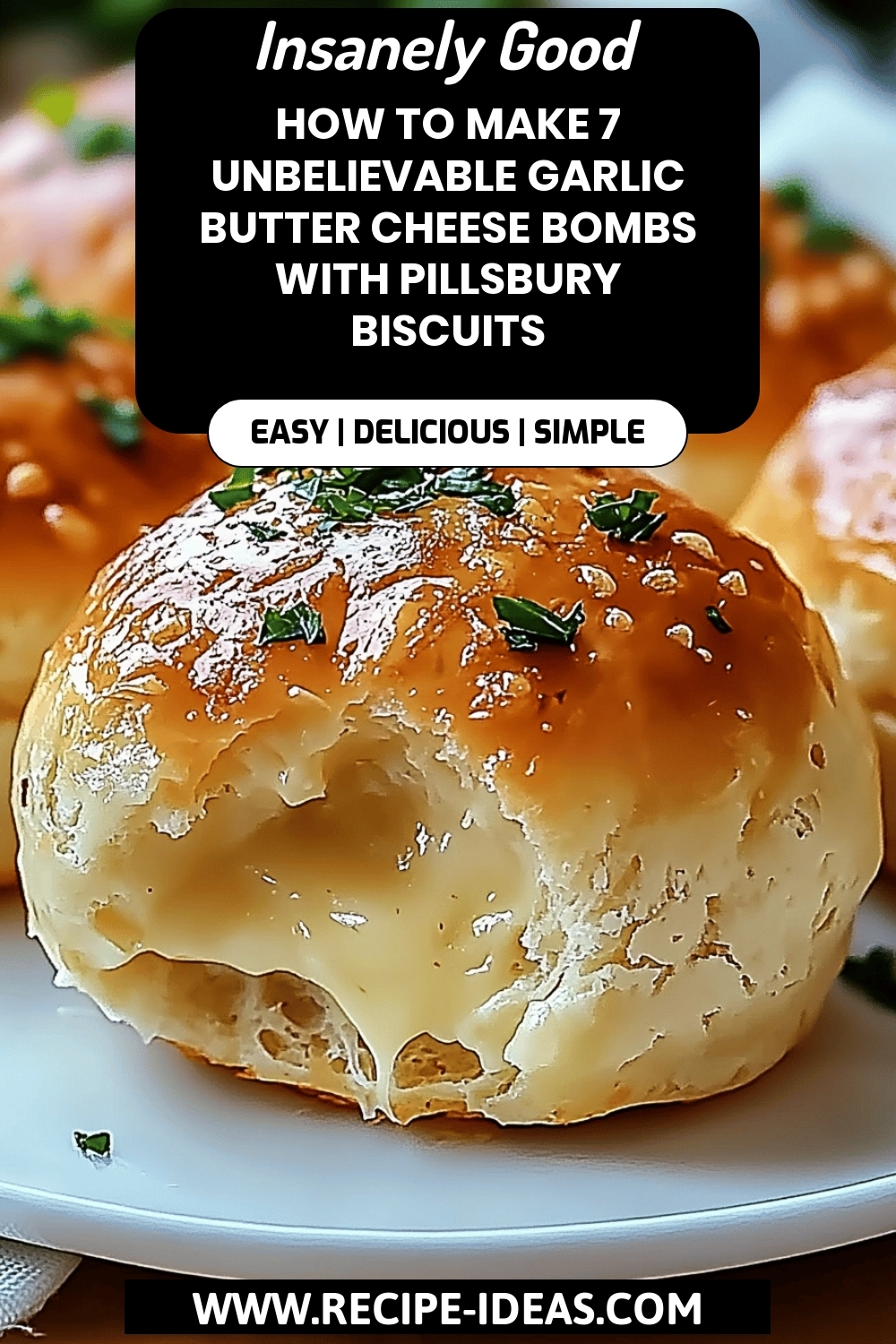 Garlic Butter Cheese Bombs final dish beautifully presented and ready to serve