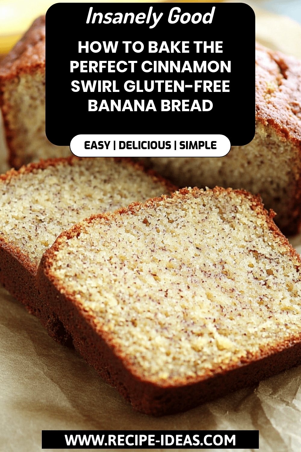 Gluten-Free Banana Bread final dish beautifully presented and ready to serve