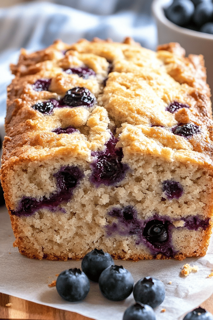 Gluten-Free Blueberry Quickbread final dish beautifully presented and ready to serve