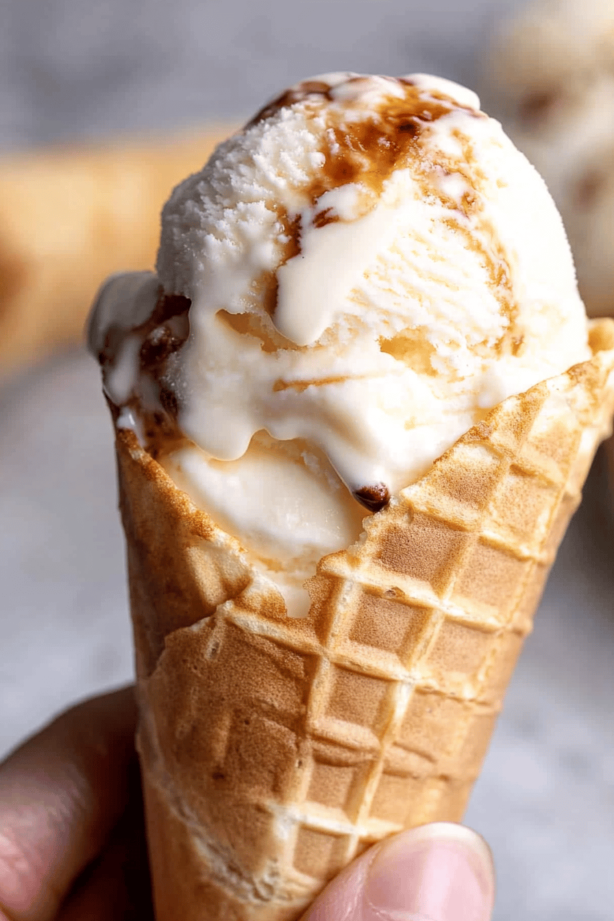 Gluten-Free Ice Cream Cones final dish beautifully presented and ready to serve