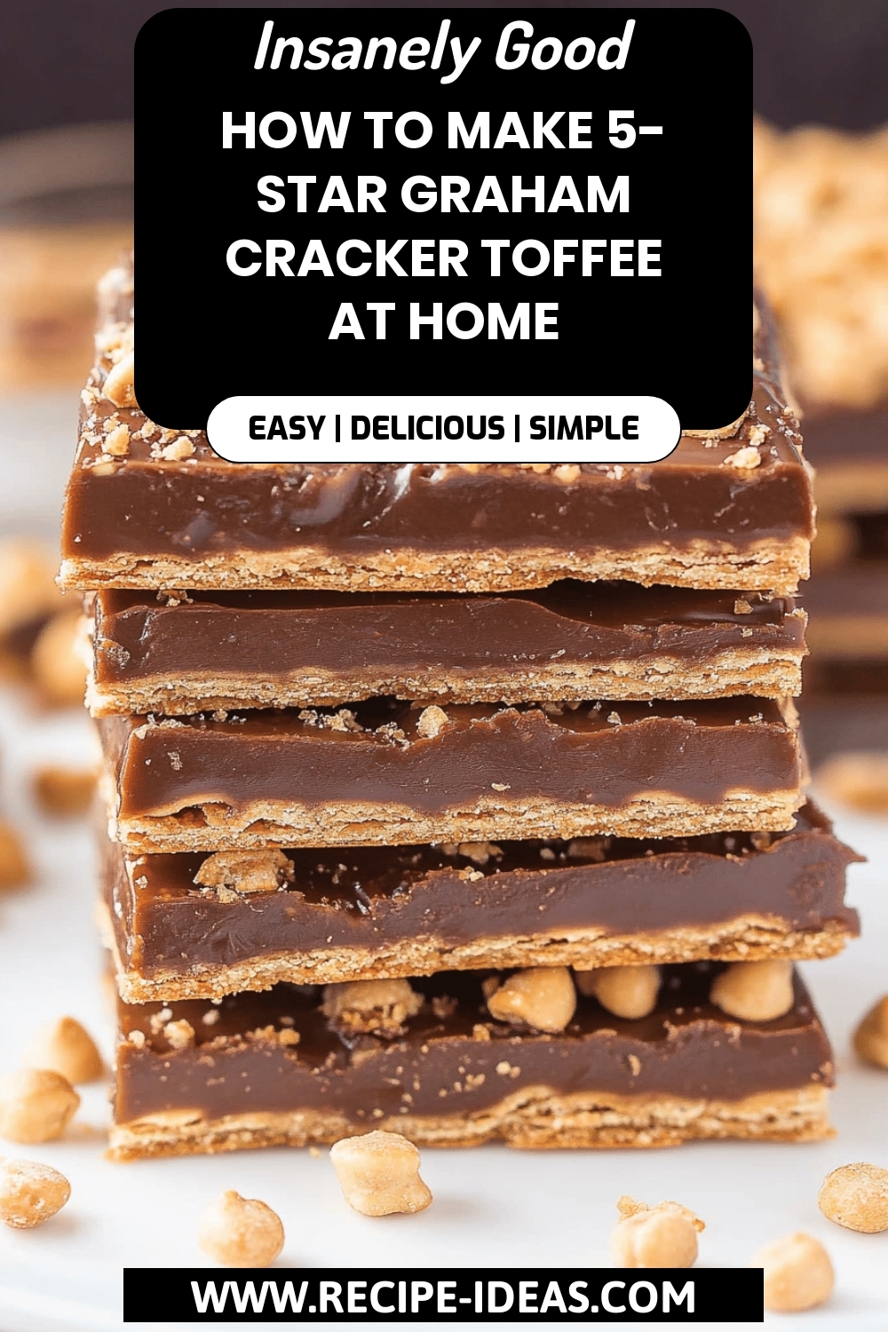 Graham Cracker Toffee final dish beautifully presented and ready to serve