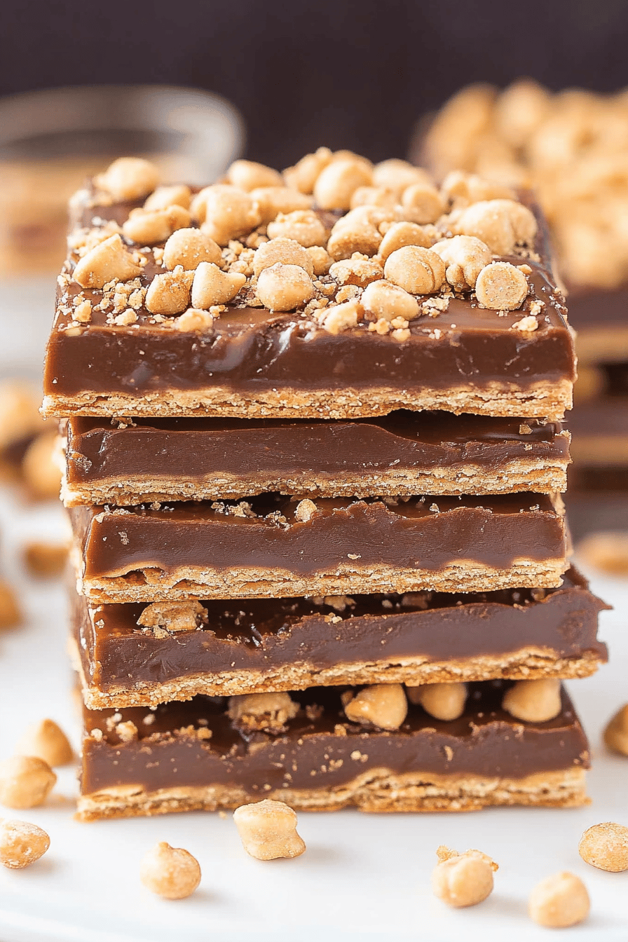 Graham Cracker Toffee slice on plate showing perfect texture and swirl pattern