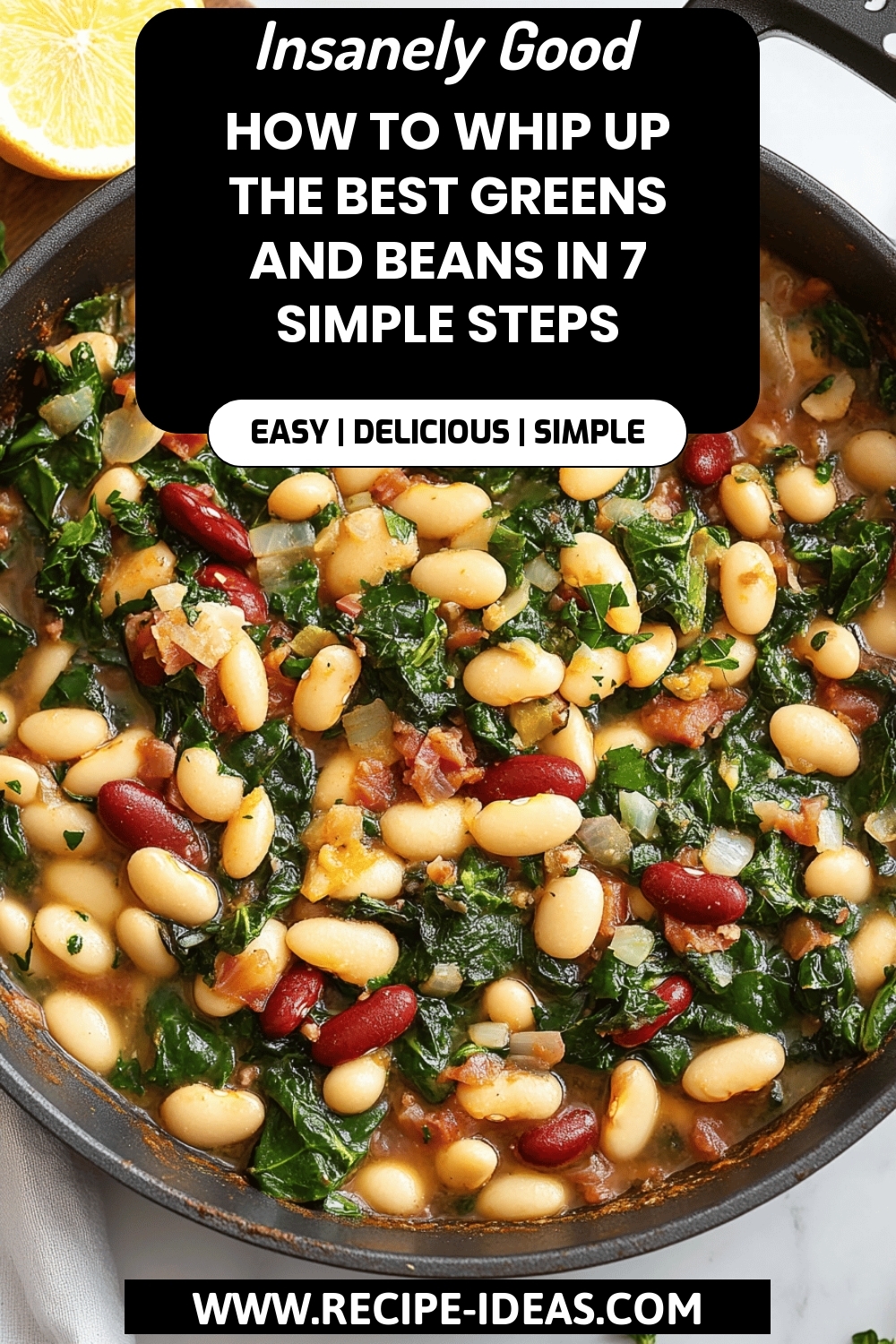Greens and Beans Recipe final dish beautifully presented and ready to serve