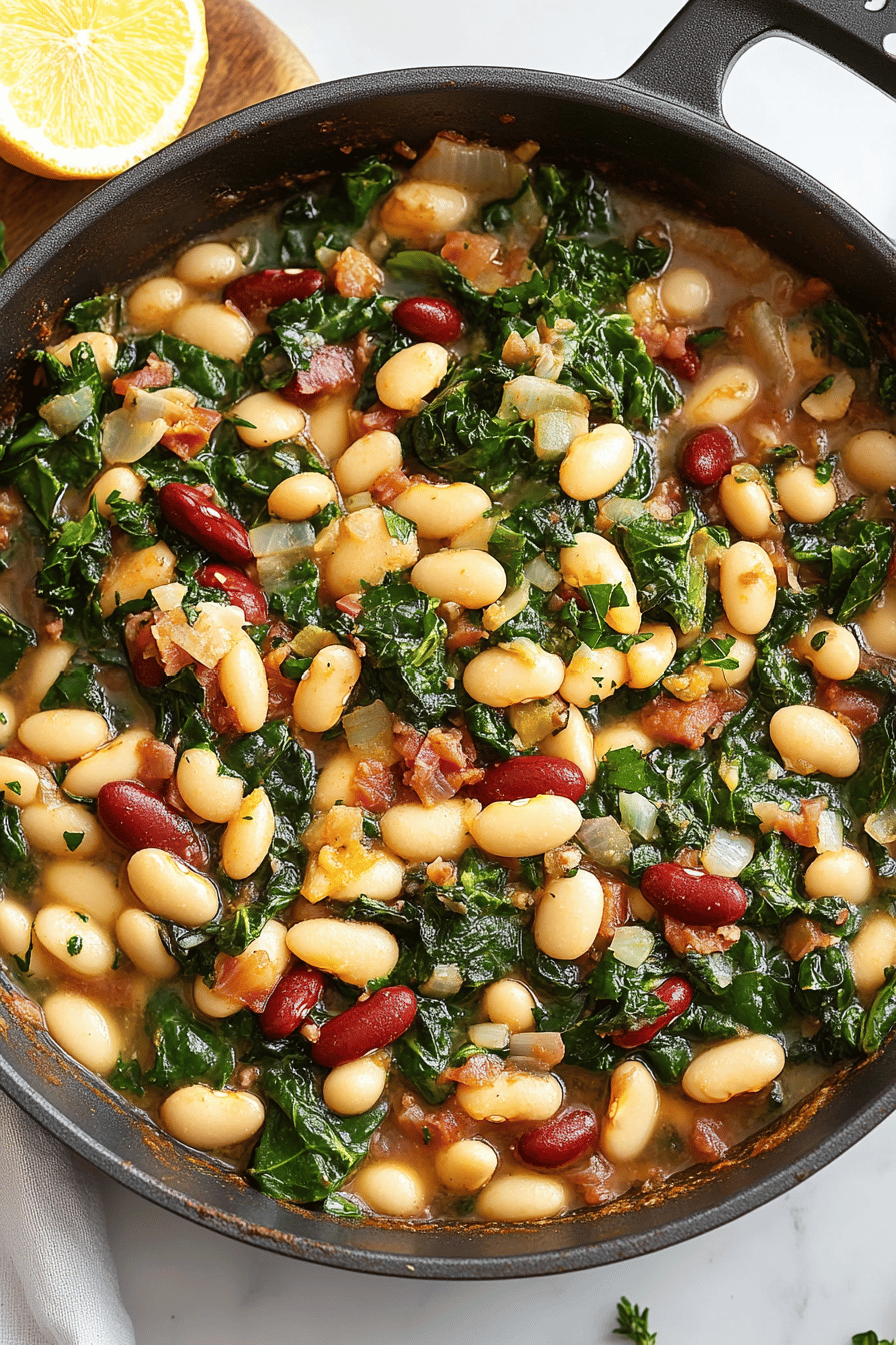 Greens and Beans Recipe slice on plate showing perfect texture and swirl pattern