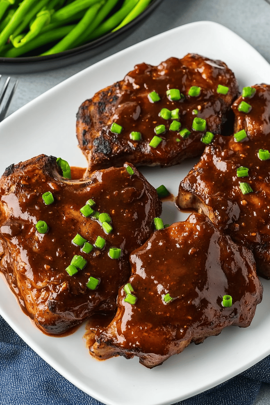 Grill Barbecue Pork Chops final dish beautifully presented and ready to serve