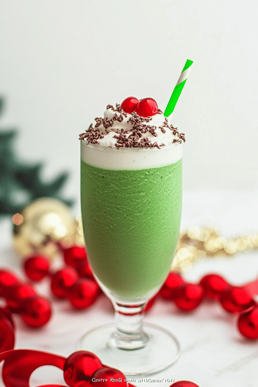 Grinch Milkshake Recipe final dish beautifully presented and ready to serve