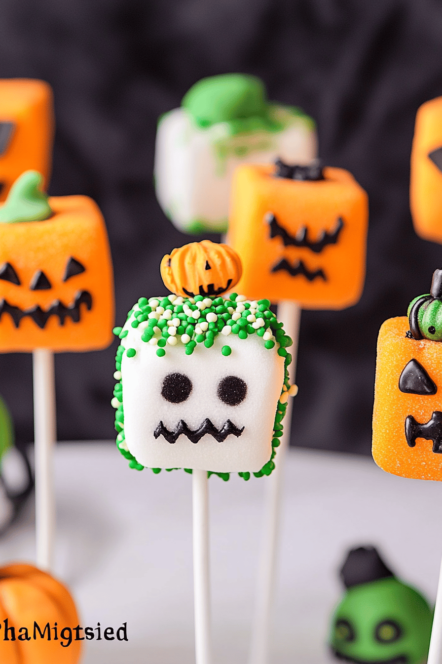 Halloween Marshmallows slice on plate showing perfect texture and swirl pattern