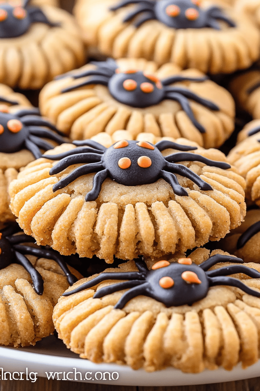Halloween Spider Cookies final dish beautifully presented and ready to serve