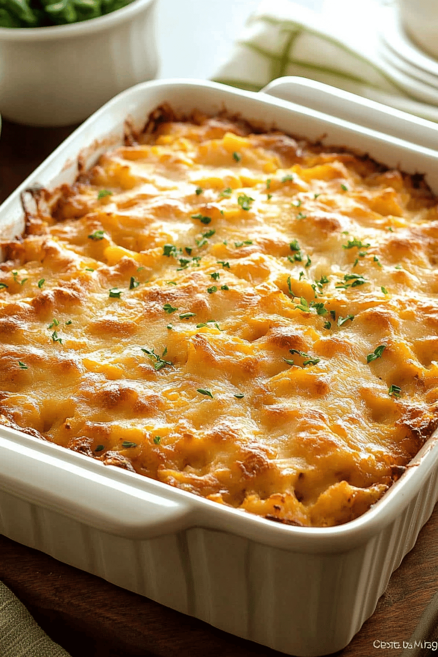 Hashbrown Breakfast Casserole final dish beautifully presented and ready to serve