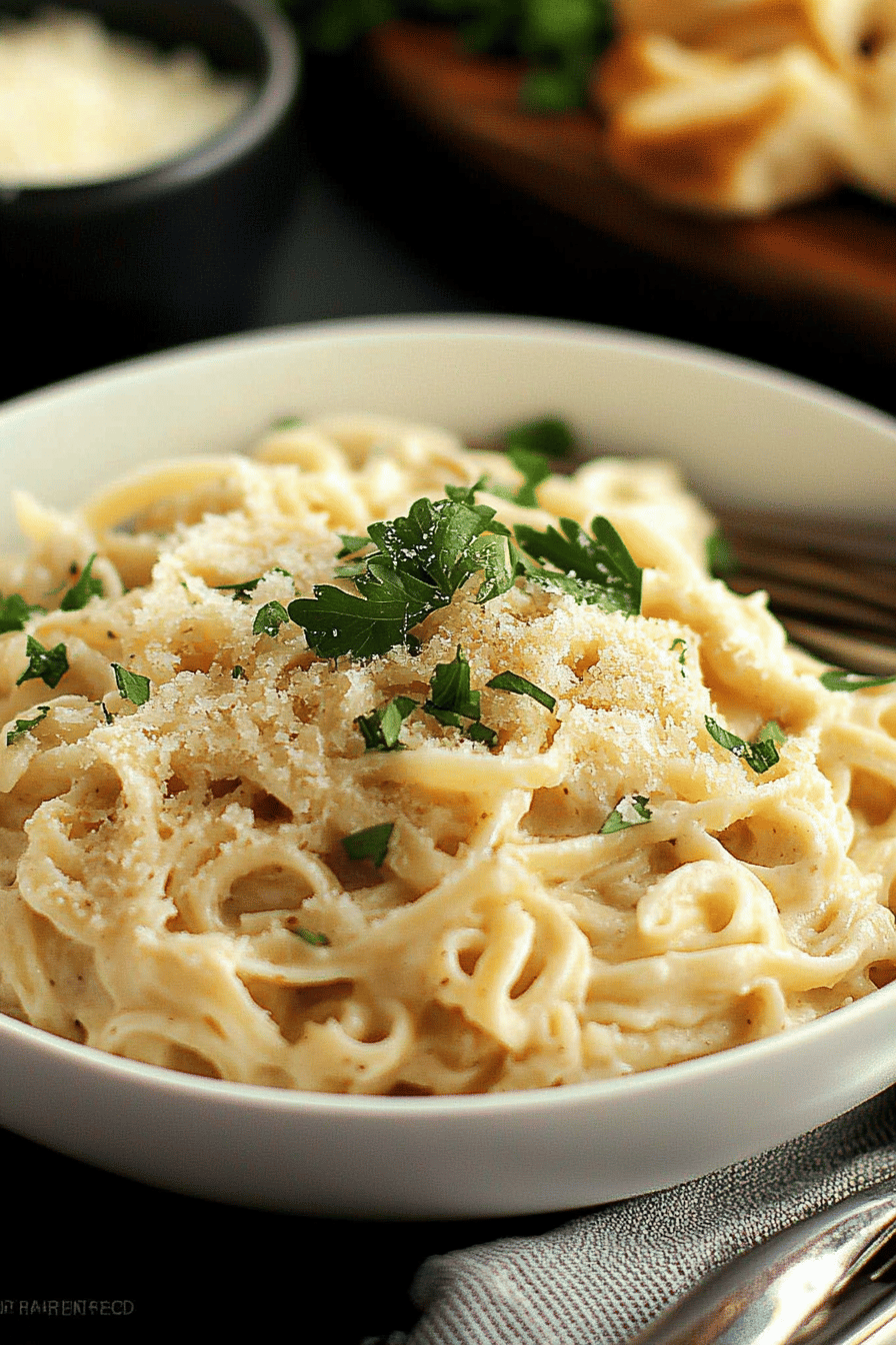 Homemade Alfredo Sauce ingredients organized and measured on kitchen counter