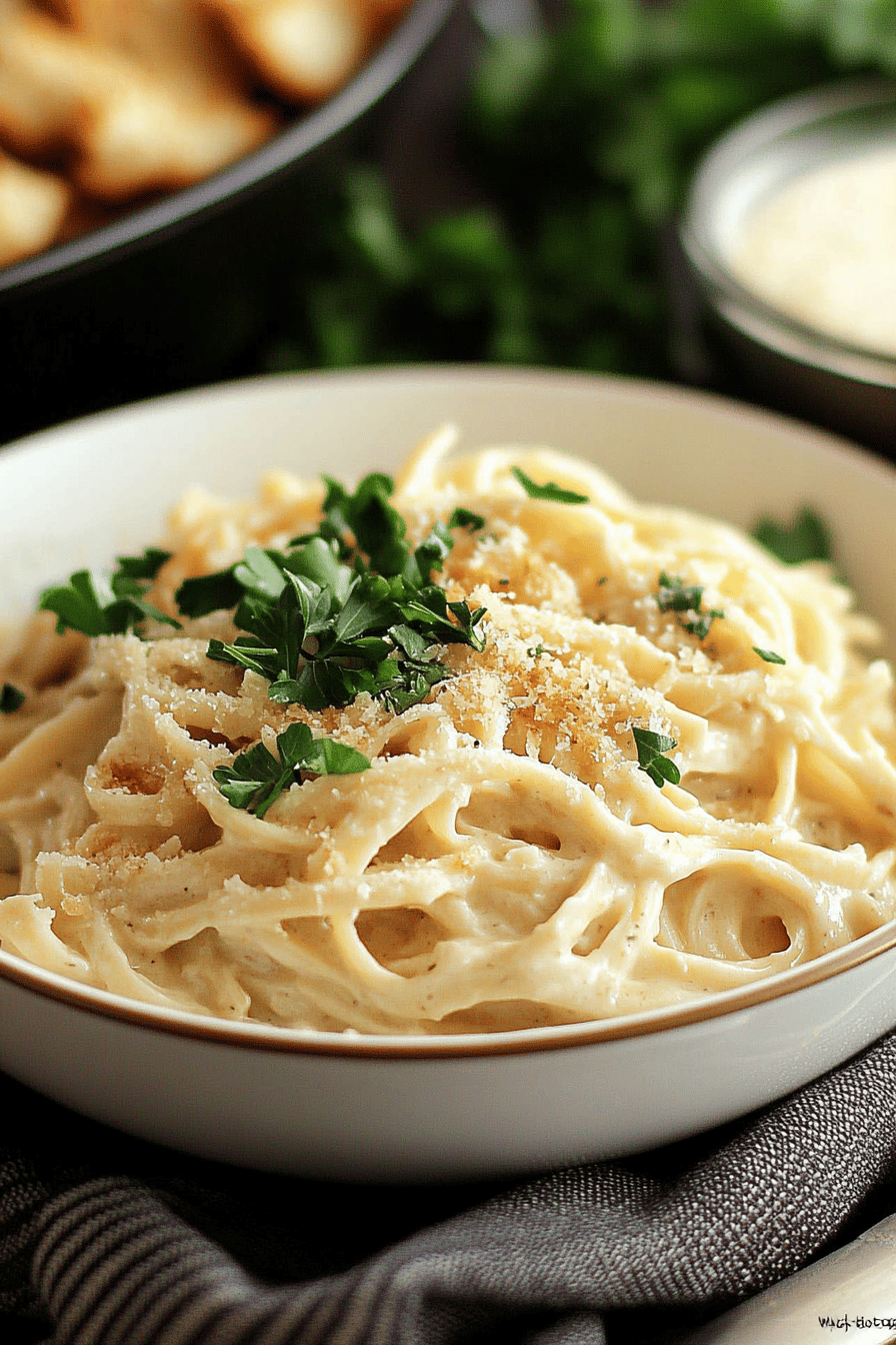 Homemade Alfredo Sauce slice on plate showing perfect texture and swirl pattern