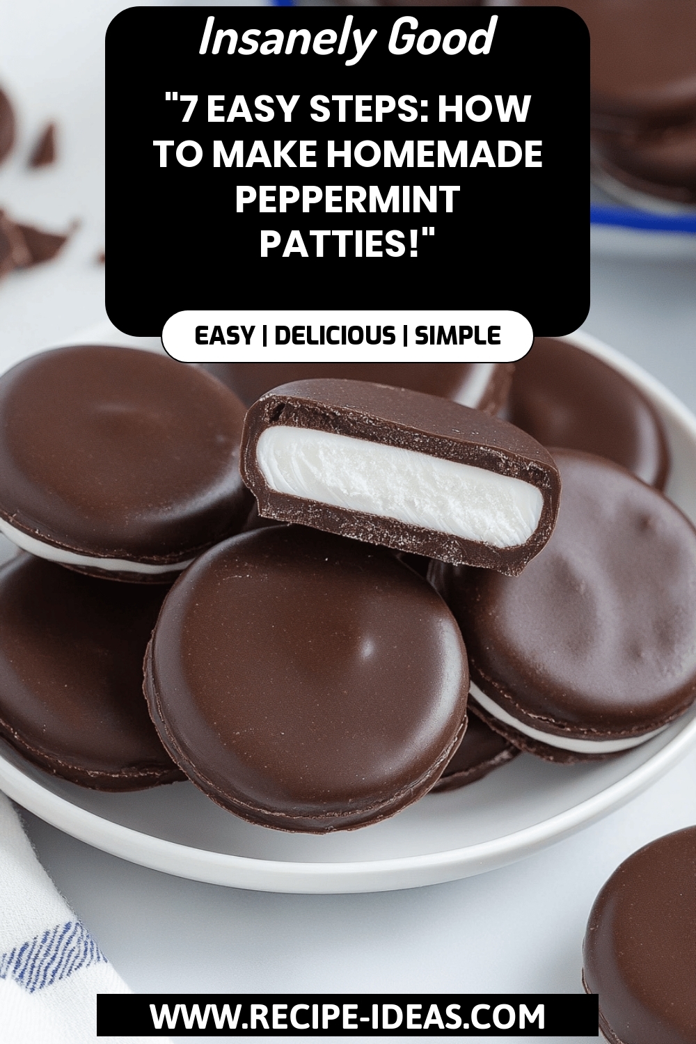 Homemade Peppermint Patties final dish beautifully presented and ready to serve