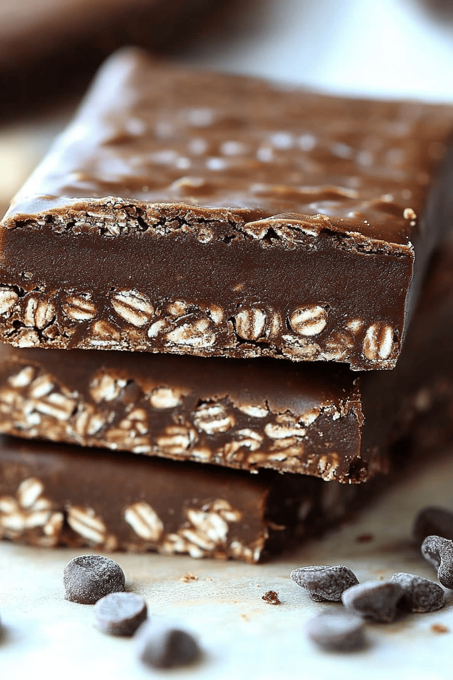 Homemade Protein Bars slice on plate showing perfect texture and swirl pattern