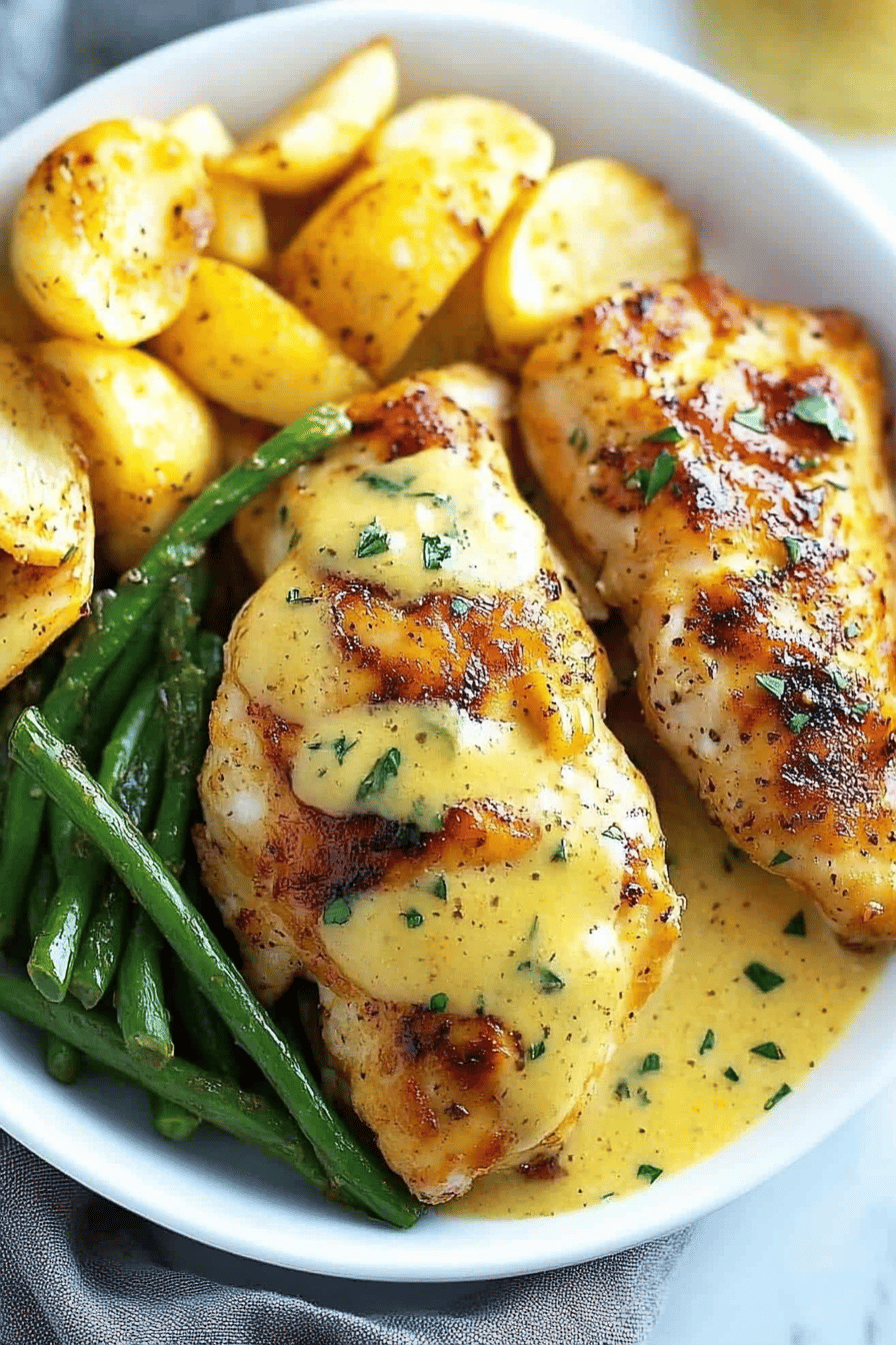 Honey Mustard Chicken slice on plate showing perfect texture and swirl pattern