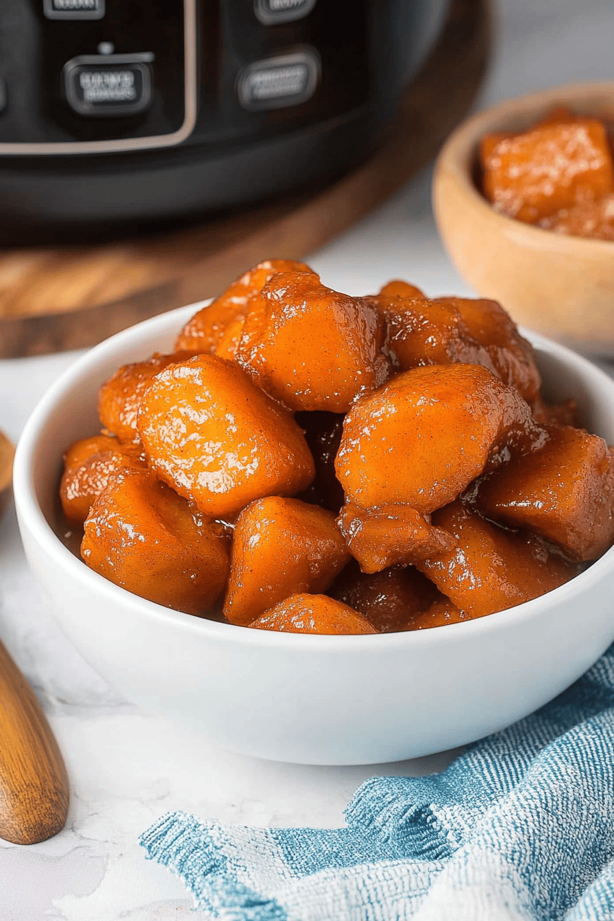 Instant Pot Candied Yams ingredients organized and measured on kitchen counter