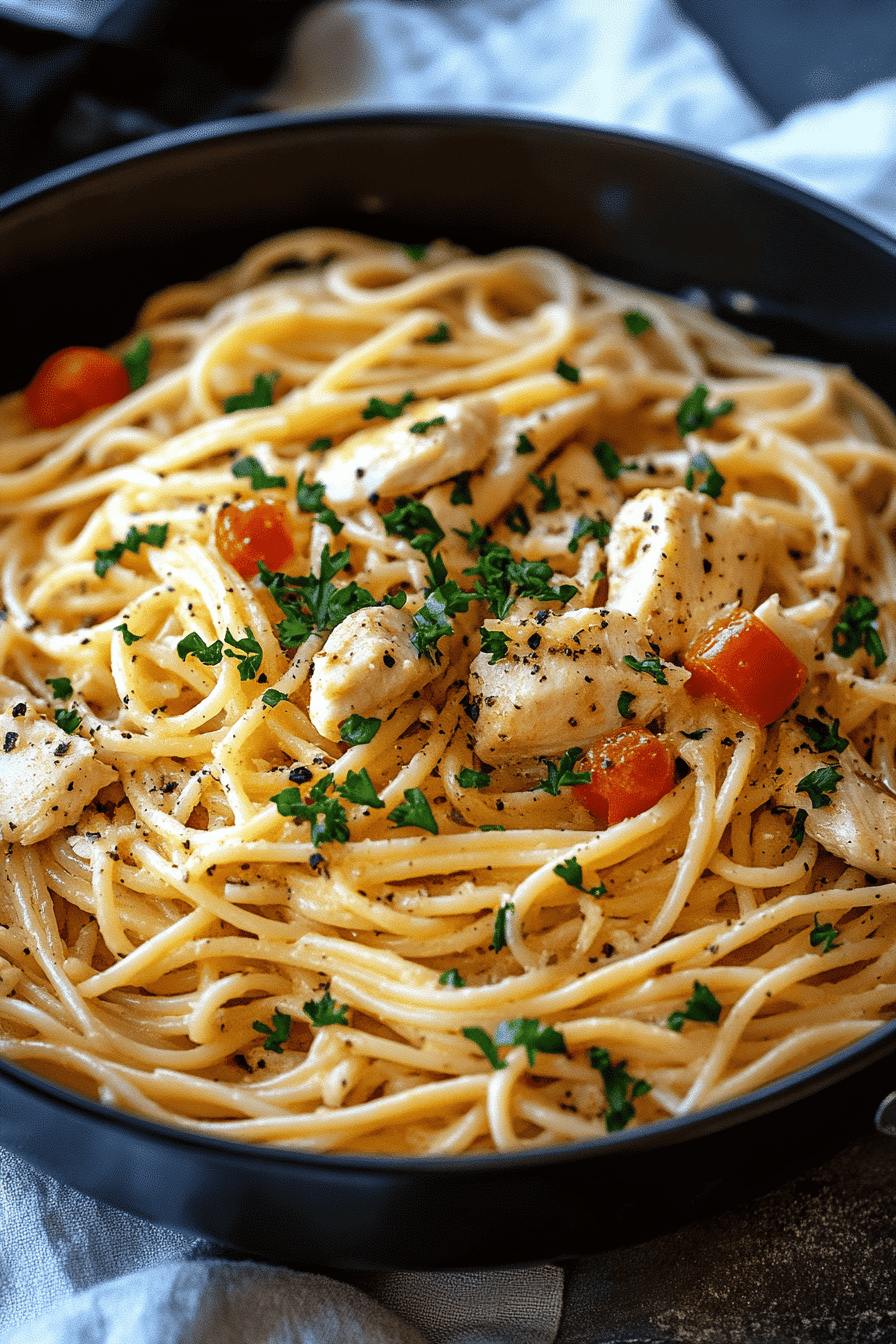 Italian Chicken Pasta Recipe ingredients organized and measured on kitchen counter