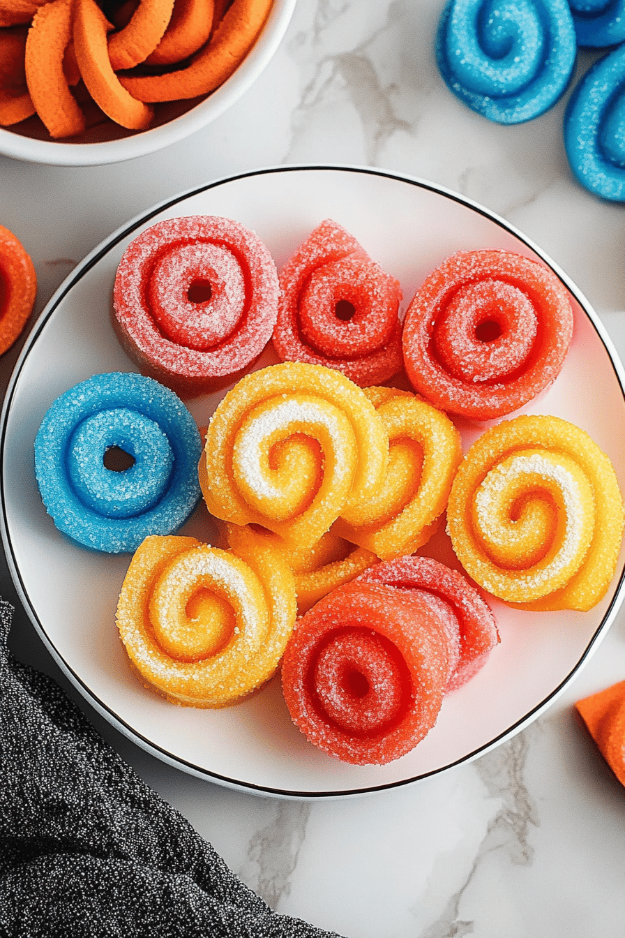 Jello Roll-Ups slice on plate showing perfect texture and swirl pattern