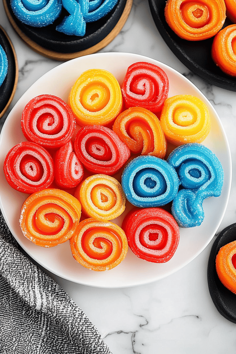 Jello Roll-Ups final dish beautifully presented and ready to serve