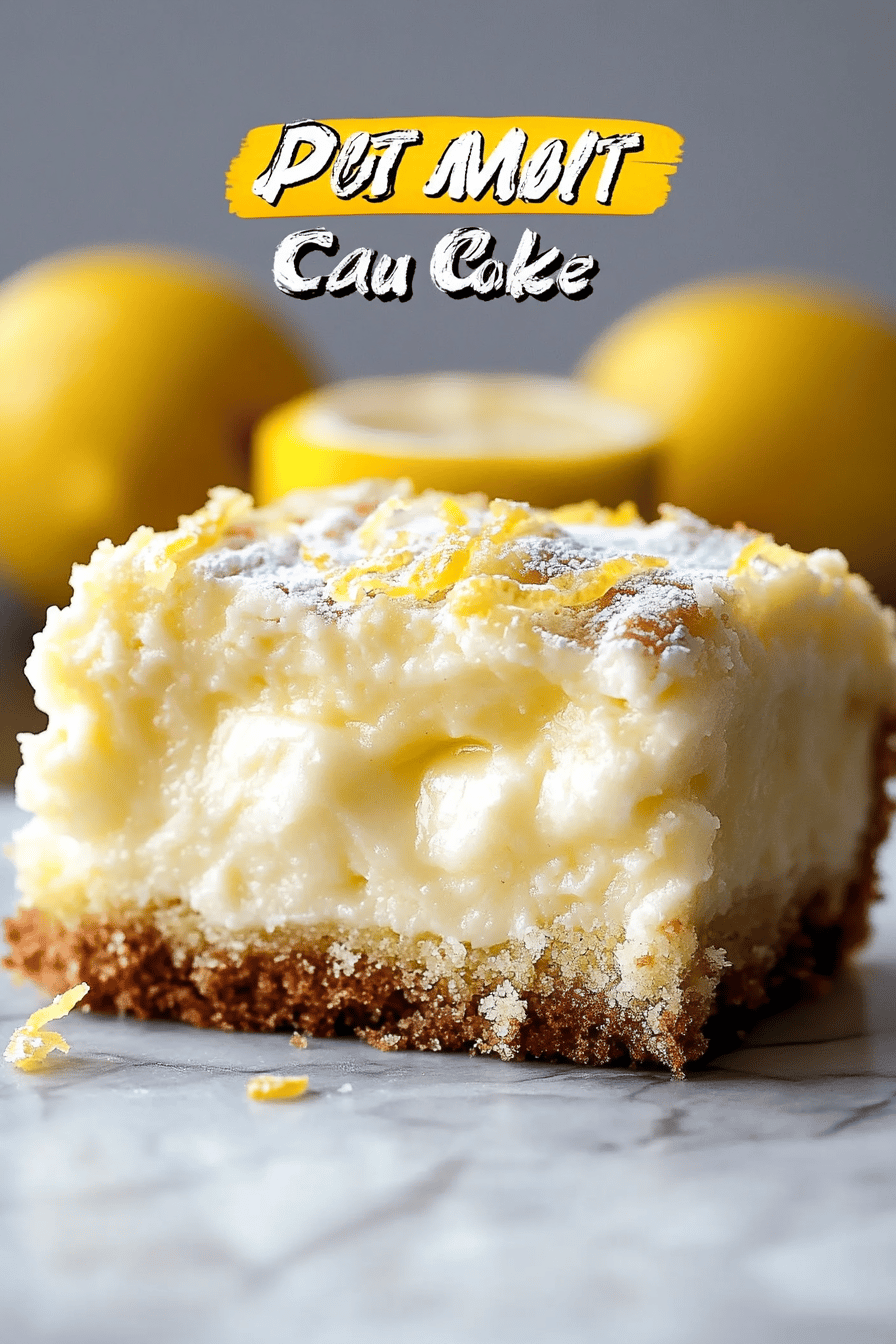 Lemon Cream Cheese Dump Cake slice on plate showing perfect texture and swirl pattern