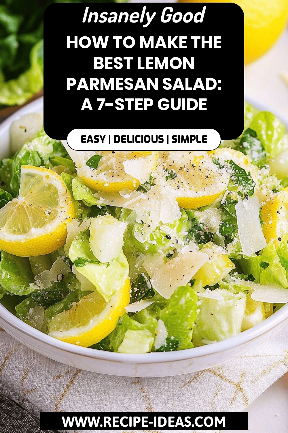 Lemon Parmesan Salad Recipe final dish beautifully presented and ready to serve