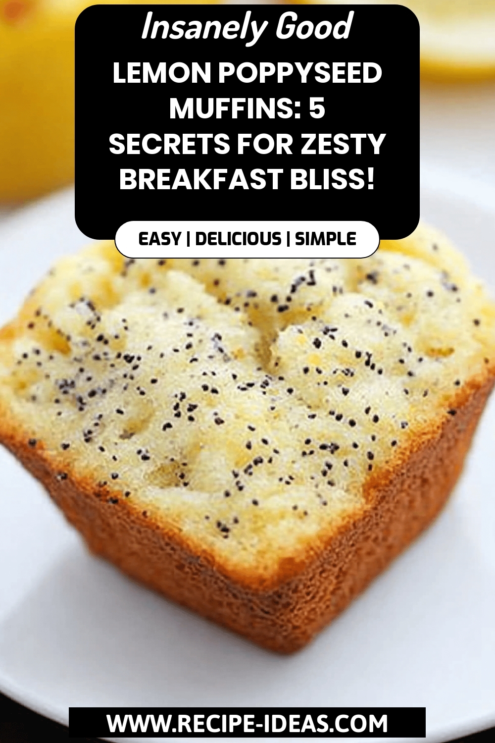 Lemon Poppyseed Muffins final dish beautifully presented and ready to serve