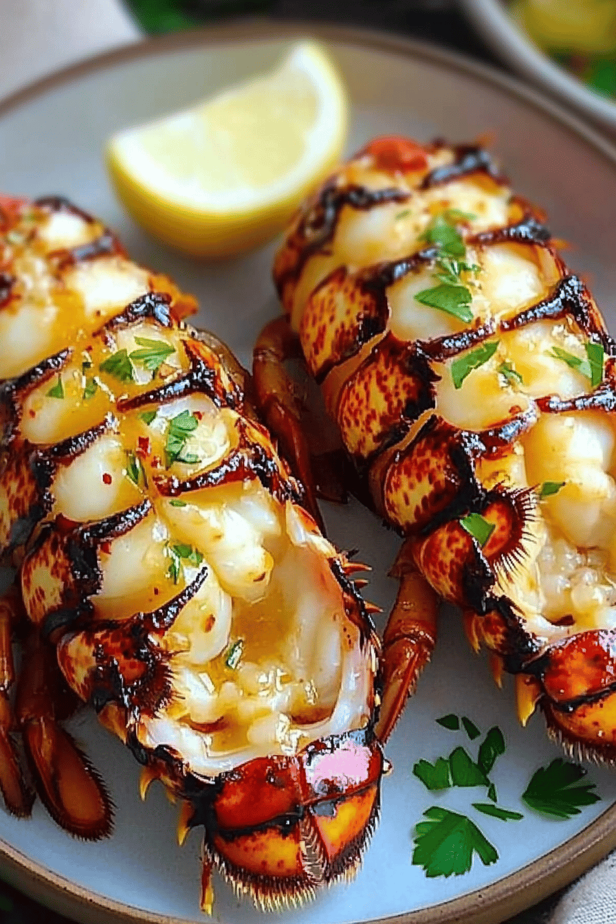 Lobster Tail Recipe ingredients organized and measured on kitchen counter