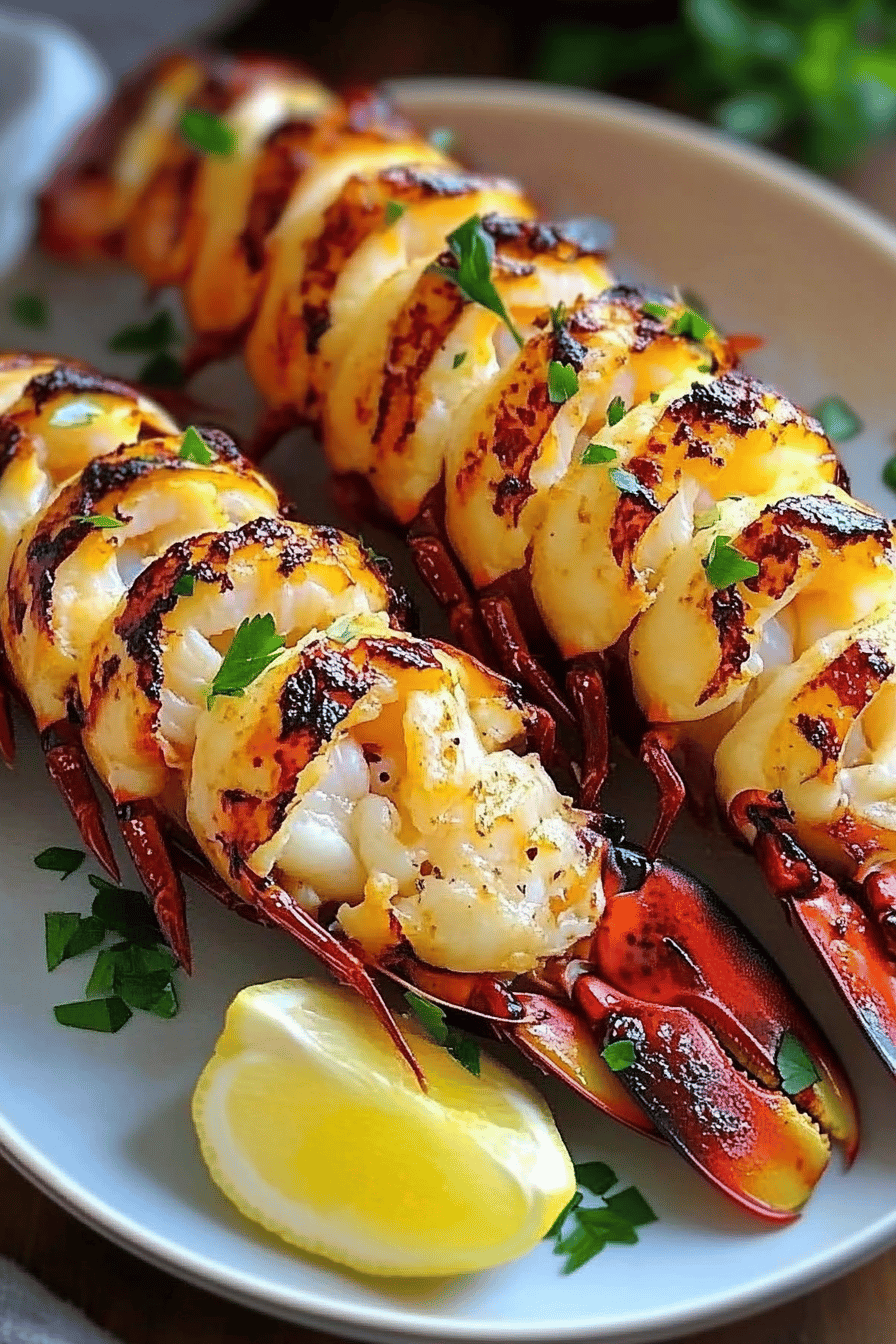 Lobster Tail Recipe slice on plate showing perfect texture and swirl pattern