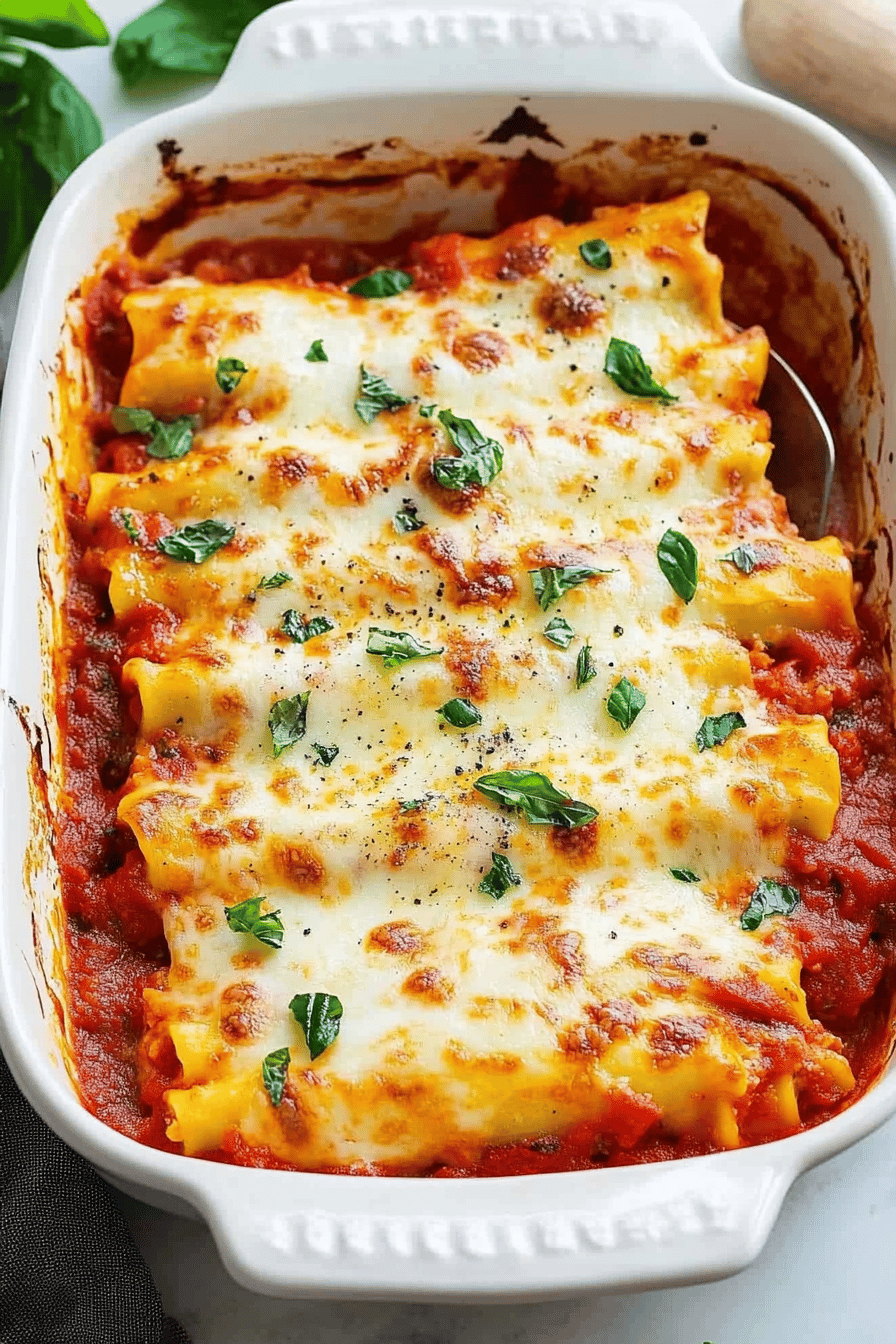 Manicotti Recipes slice on plate showing perfect texture and swirl pattern