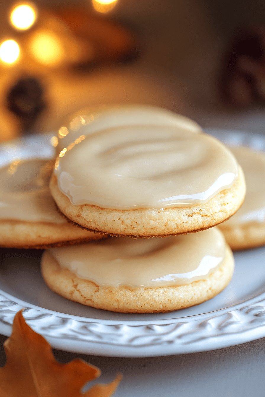 Maple Cookies Recipe slice on plate showing perfect texture and swirl pattern