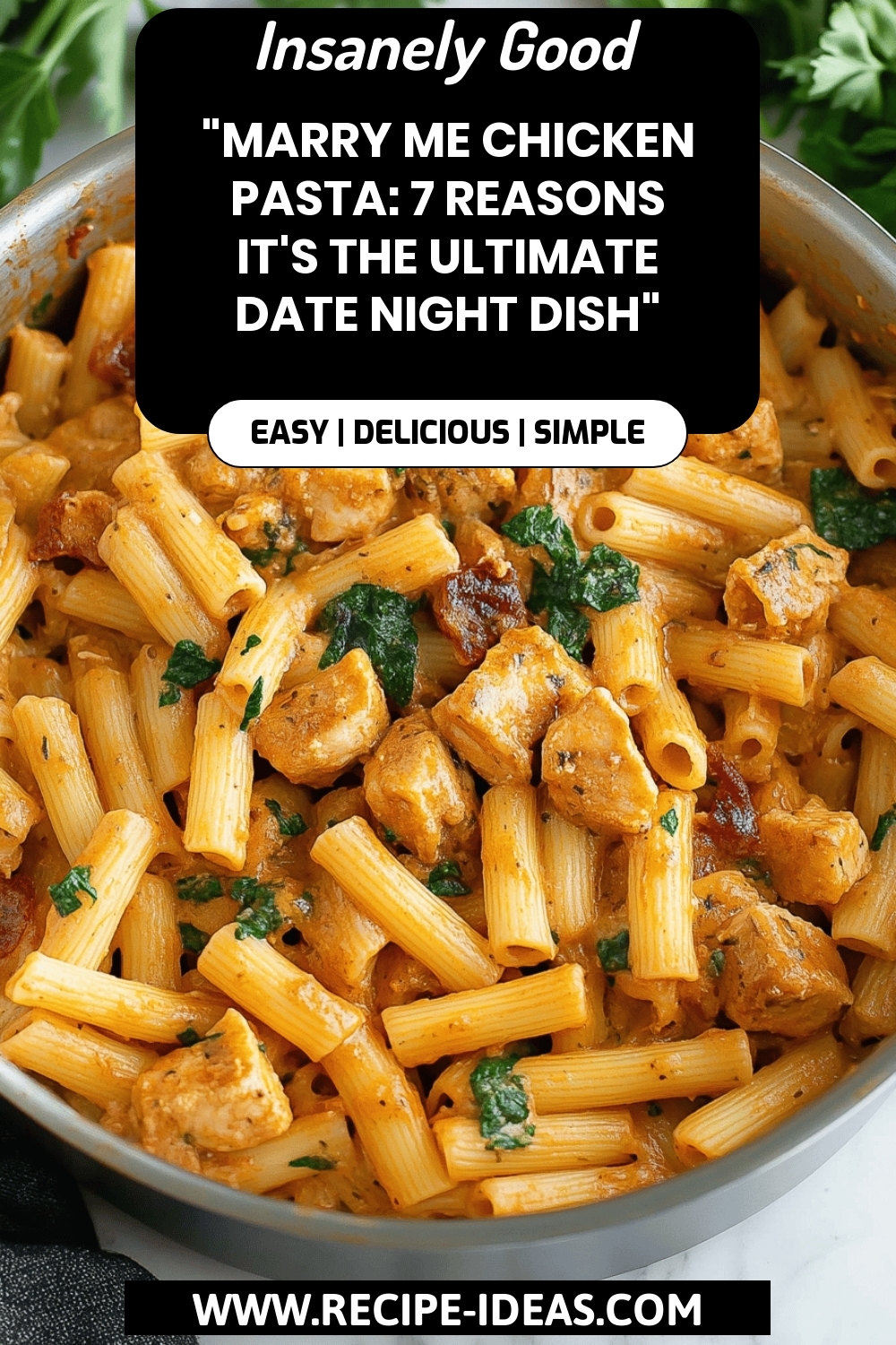 Marry Me Chicken Pasta final dish beautifully presented and ready to serve