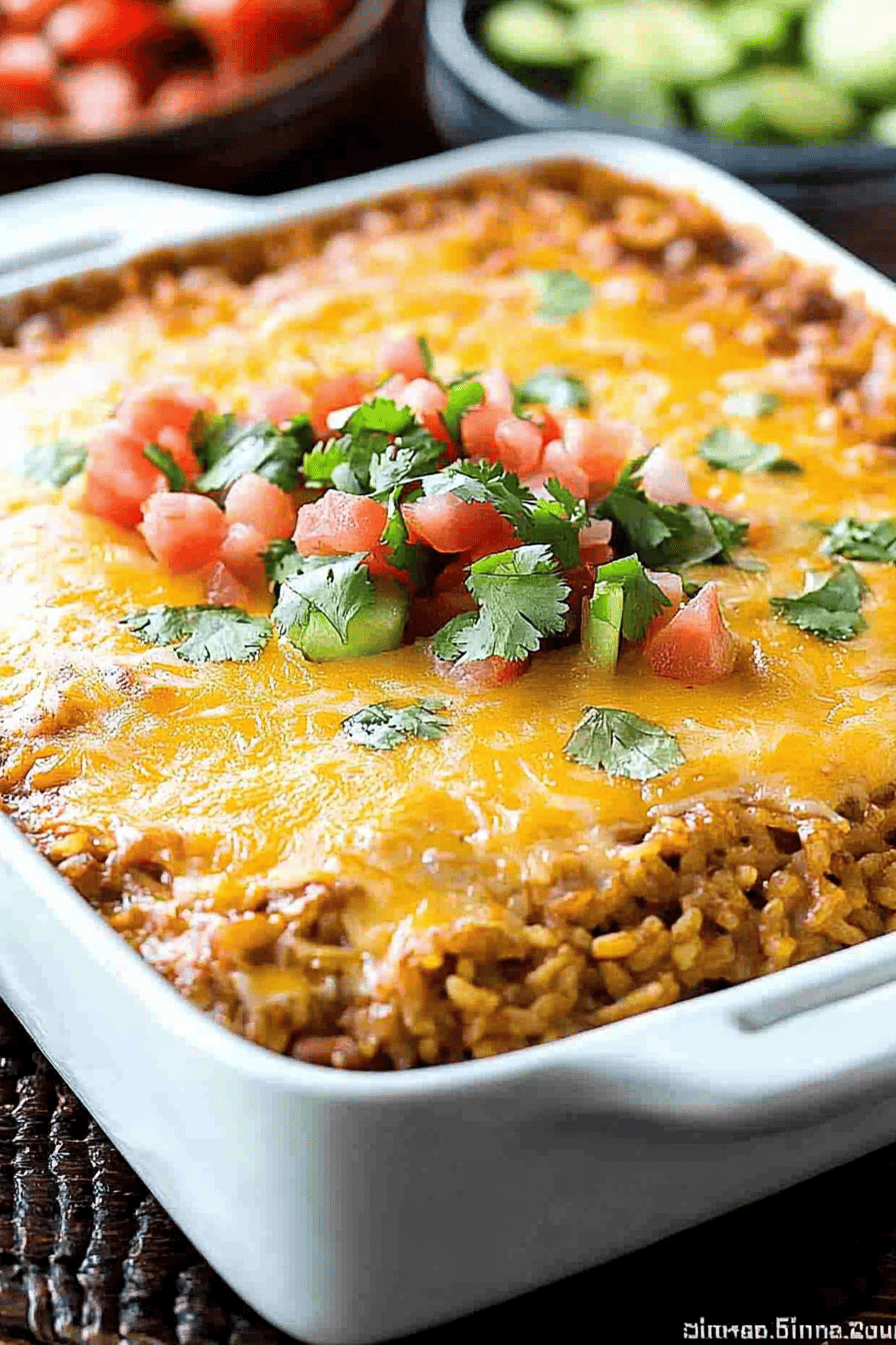 Mexican Chicken Rice Casserole ingredients organized and measured on kitchen counter