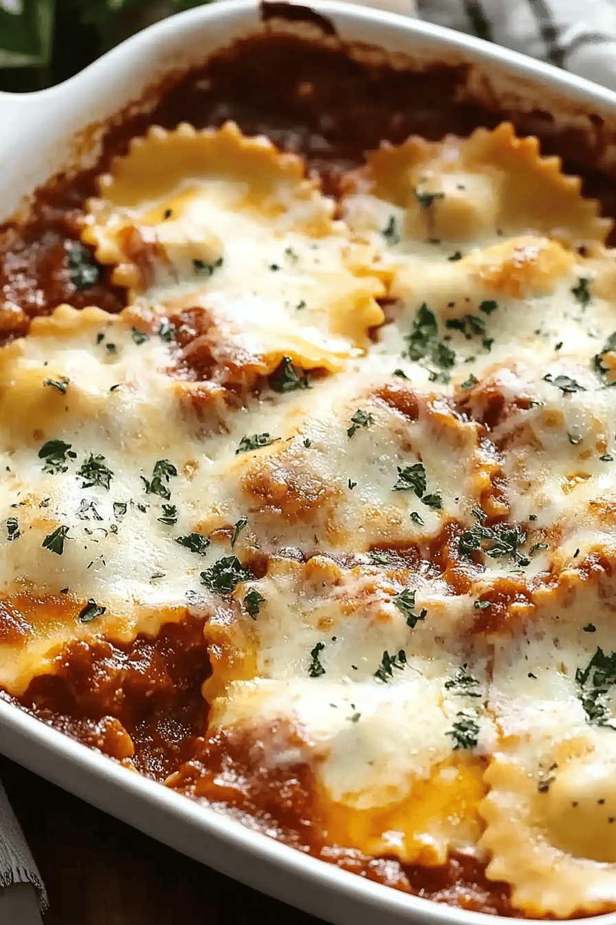Million Dollar Ravioli Casserole slice on plate showing perfect texture and swirl pattern